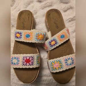 Ladies Size 9 Jellypop Wedge Sandals Crocechae pattern